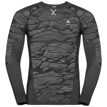 Odlo Performance Men's Syntetisk Baselayer Top Crew - Grå Meleret