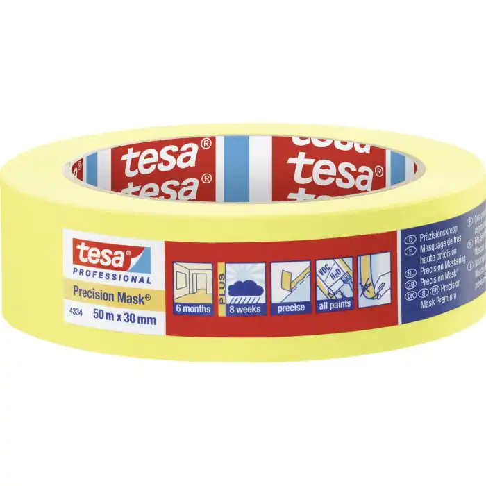 Tesa Præcisionscrepe® 4344 Standard: Perfekte Farve- og Lakkanter