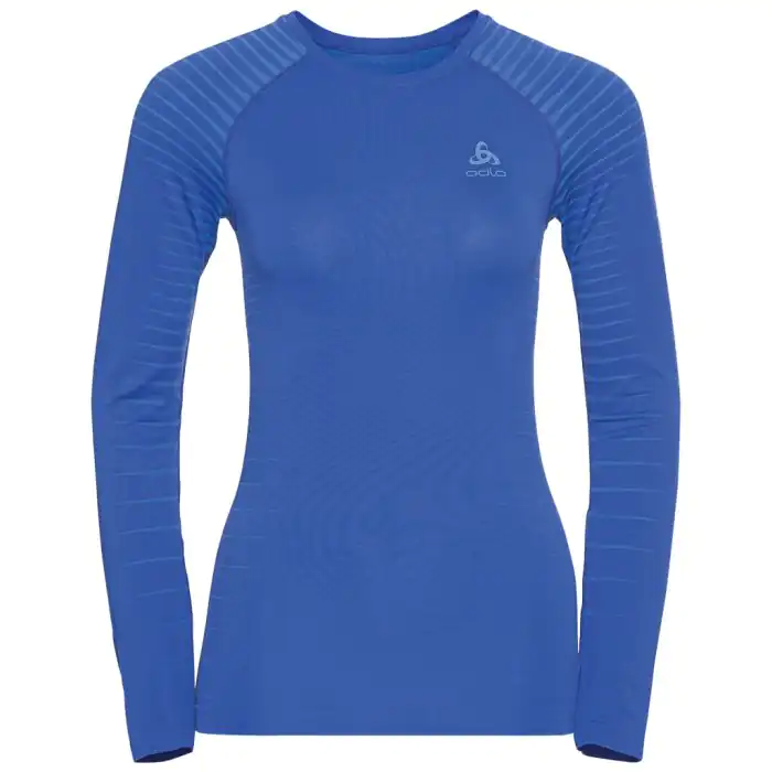 Odlo Women's Syntetisk L/S Baselayer TOP Crew - Blå
