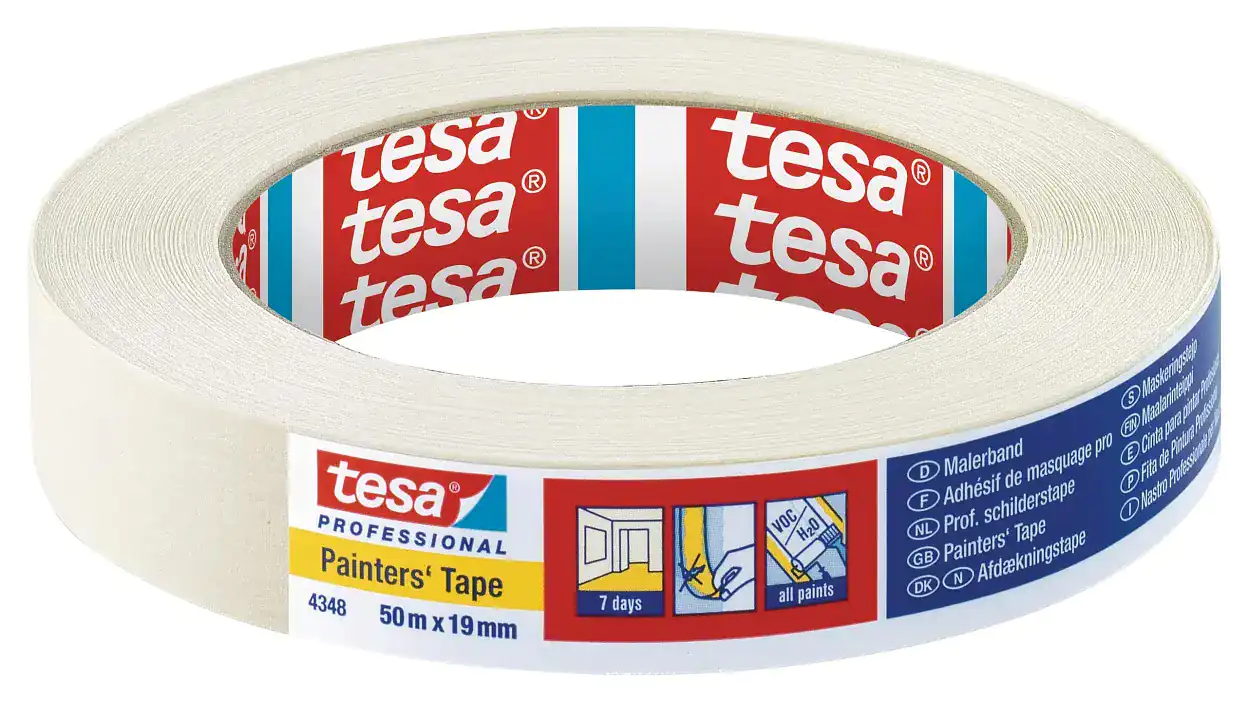 Præcis afdækning med tesa® 4348: Føjelig fincrepe tape