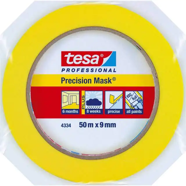 Tesa Præcisionscrepe® 4344 Standard: Perfekte Farve- og Lakkanter