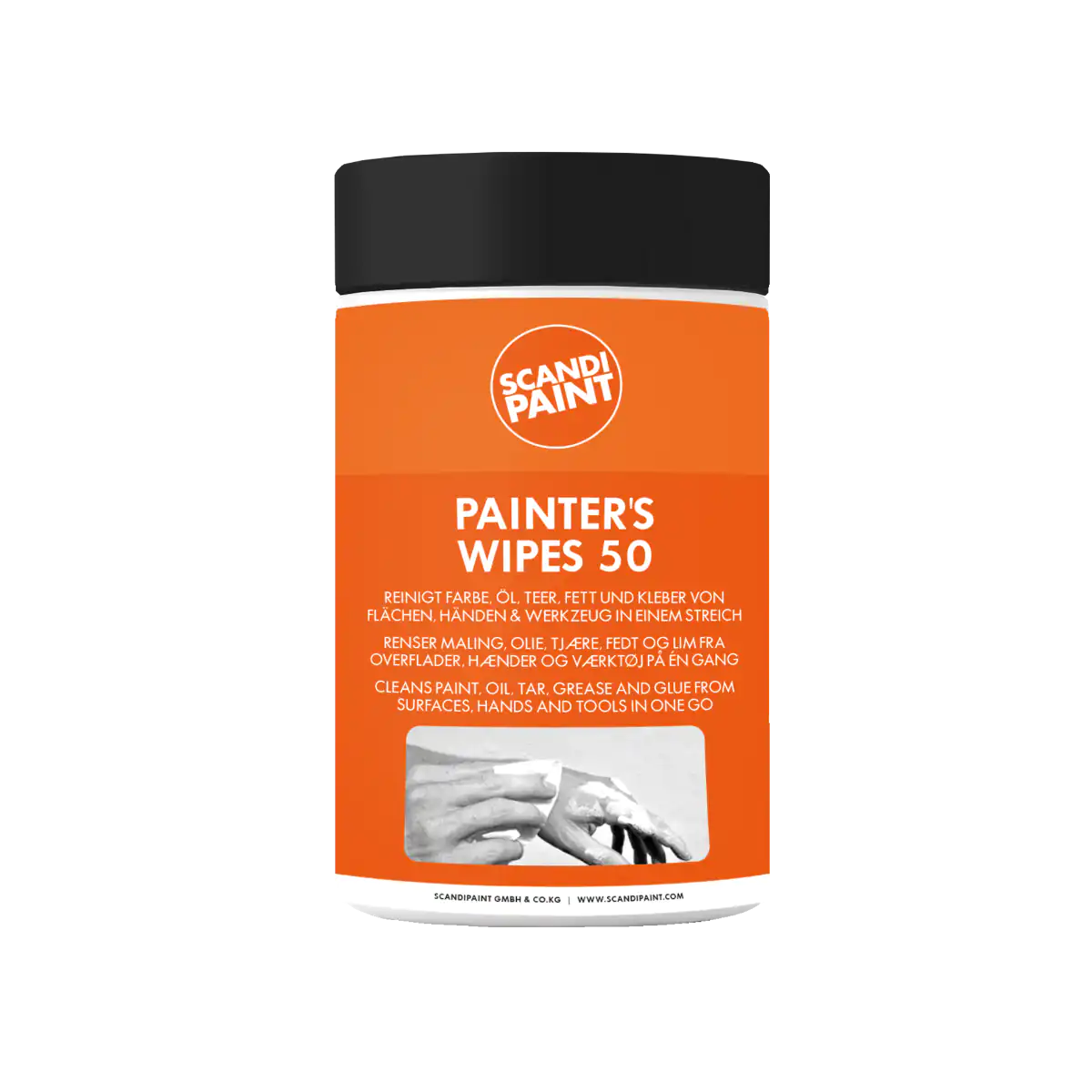SCANDIPAINT Painter’s Wipes | Citrus wipes til maling, olie, lim & snavs (80 stk.)
